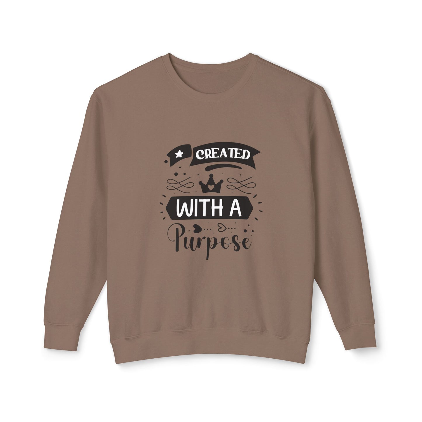 Inspirational Crewneck Sweatshirt - "Created with a Purpose"