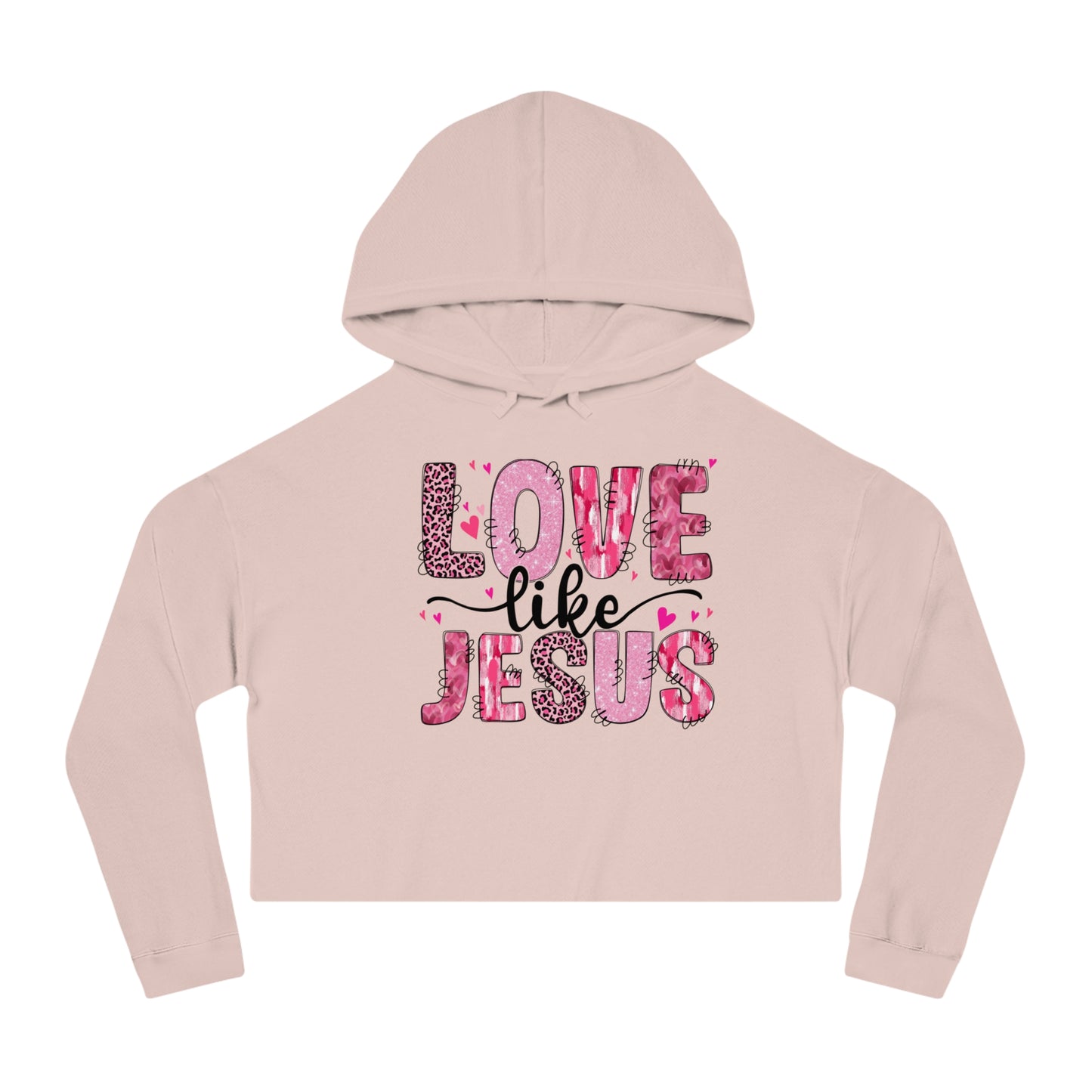 Valentine's Day Cropped Hoodie Sweatshirt