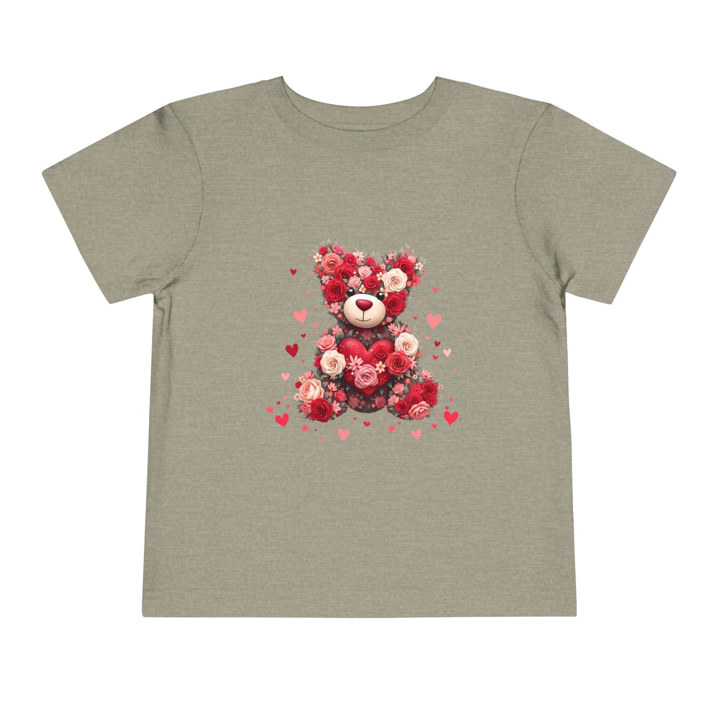 Floral Teddy Bear Toddler Tee - Cute & Comfortable Kids Shirt