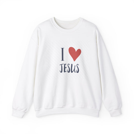 I Love Jesus Crewneck Sweatshirt - Unisex Christian Apparel