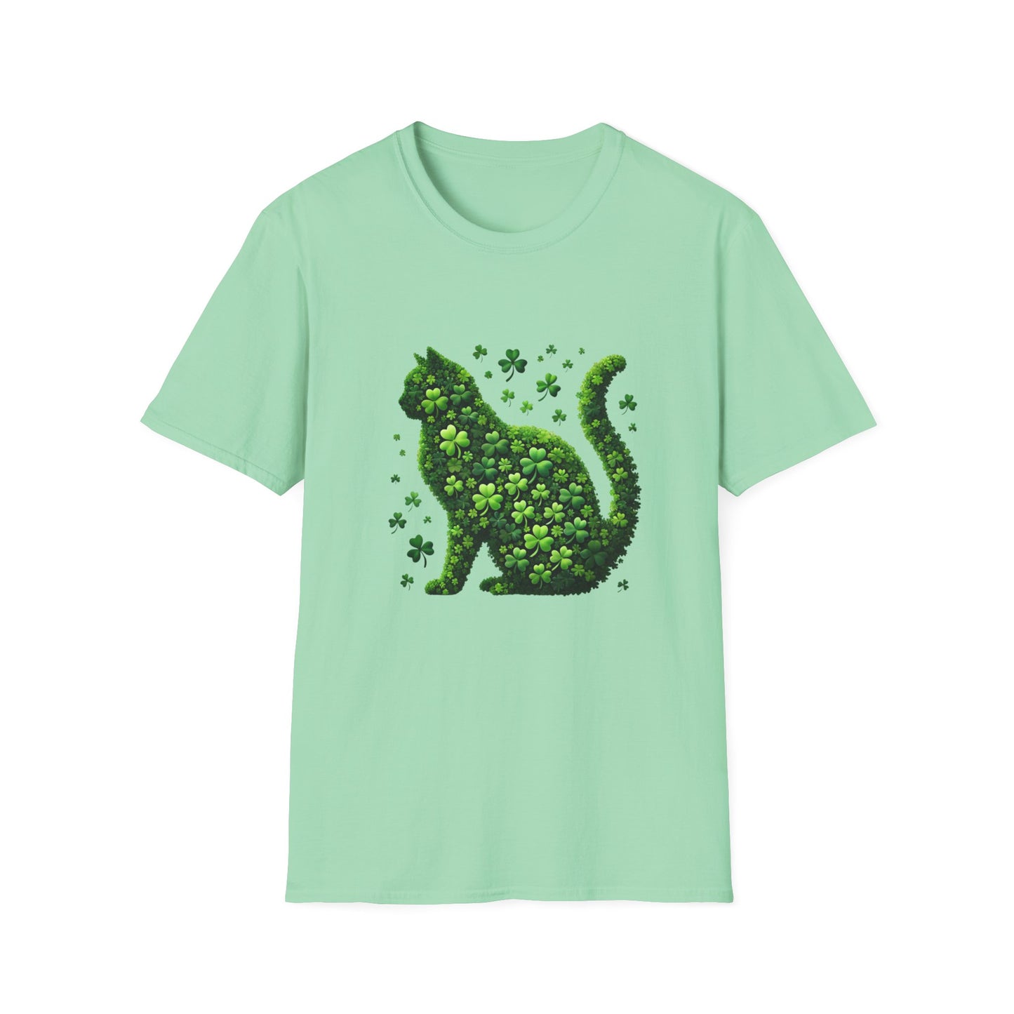 Cat-Themed St. Patrick's Day Unisex Softstyle T-Shirt