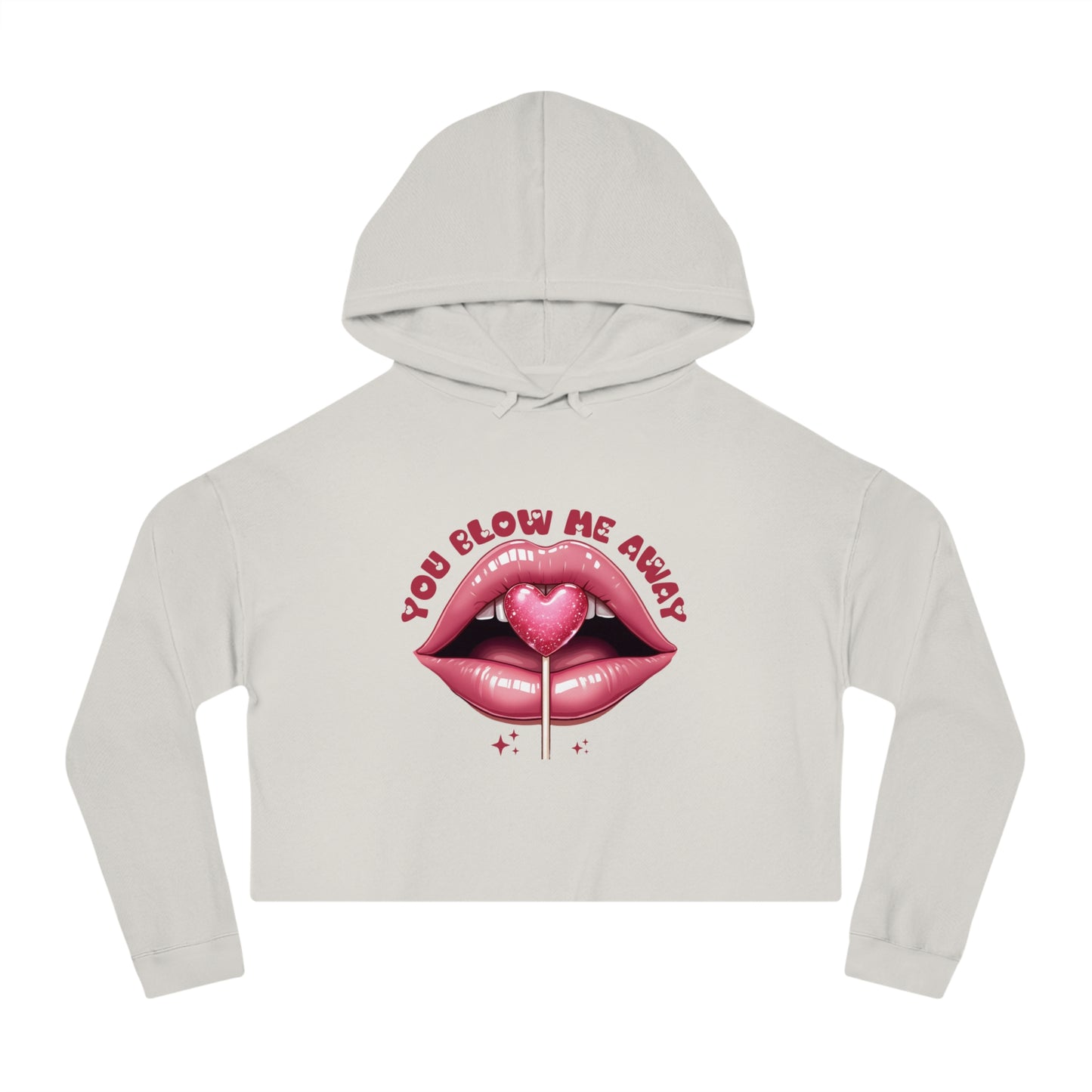 Valentine's Day Women's Cropped Hooded Sweatshirt - Generate a Good Valentine Day Description for Item