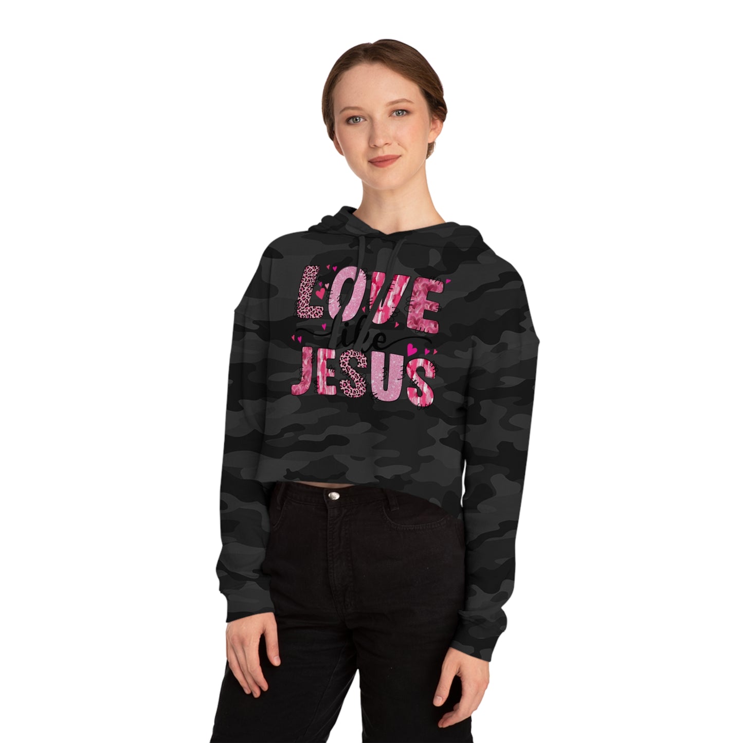 Valentine's Day Cropped Hoodie Sweatshirt