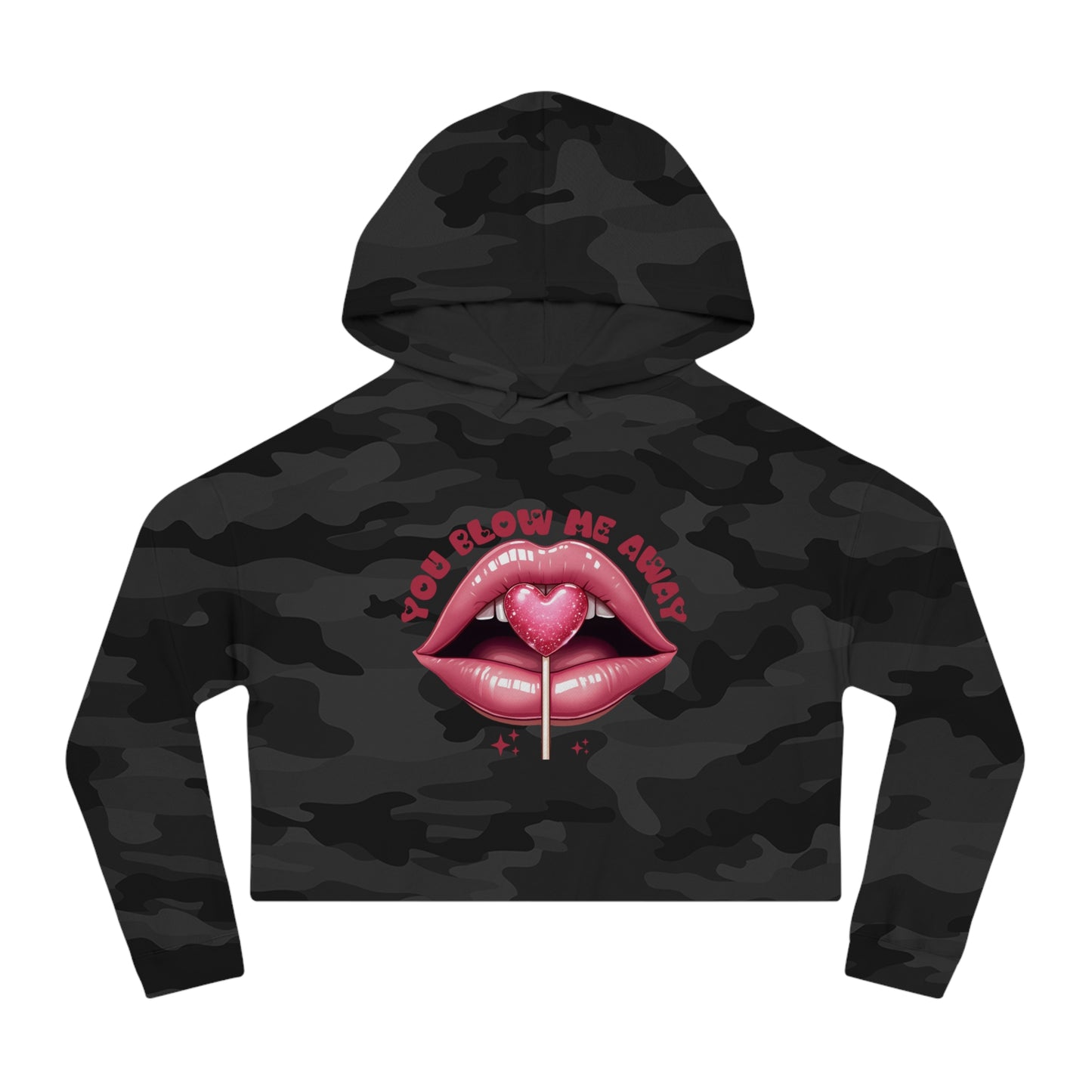 Valentine's Day Women's Cropped Hooded Sweatshirt - Generate a Good Valentine Day Description for Item