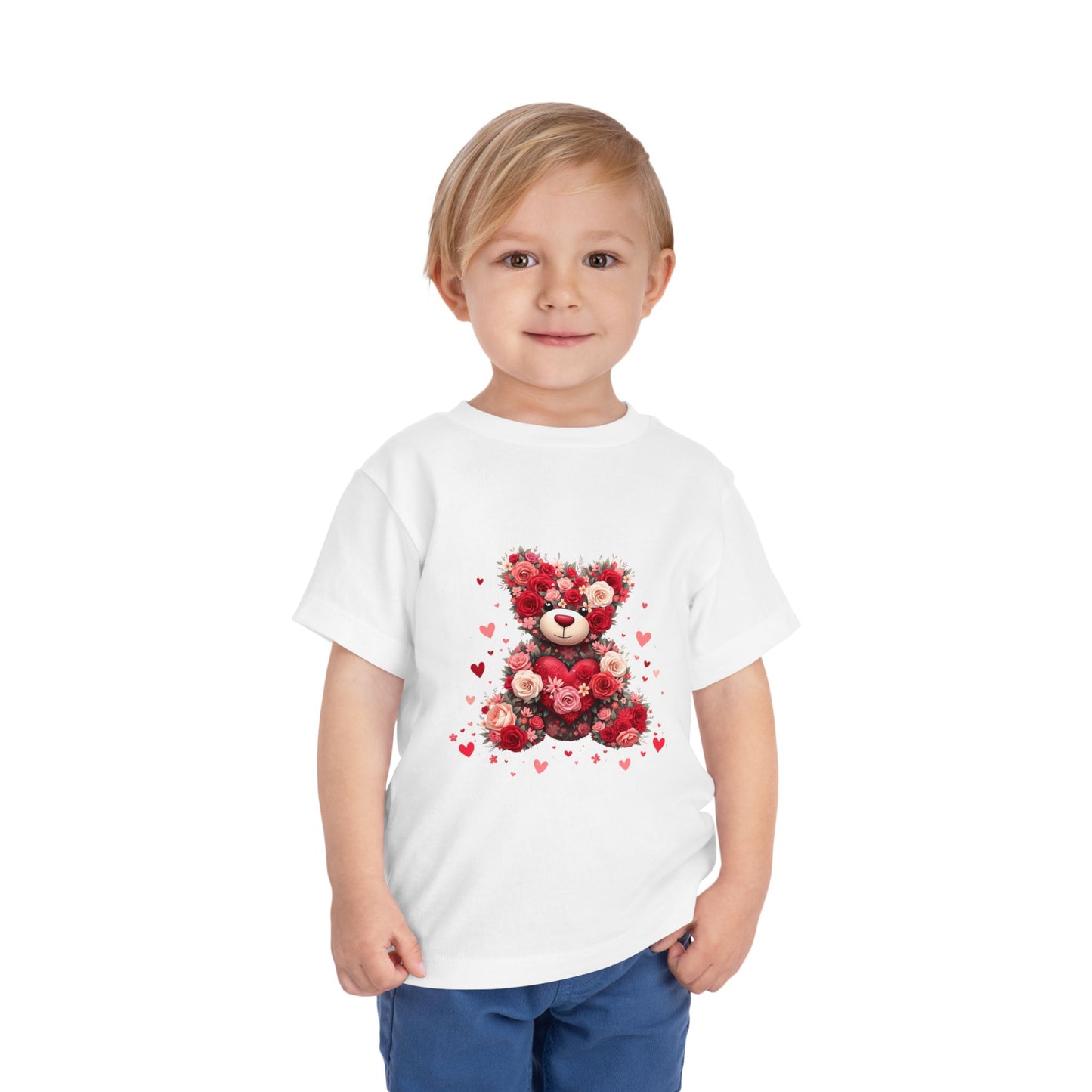 Floral Teddy Bear Toddler Tee - Cute & Comfortable Kids Shirt