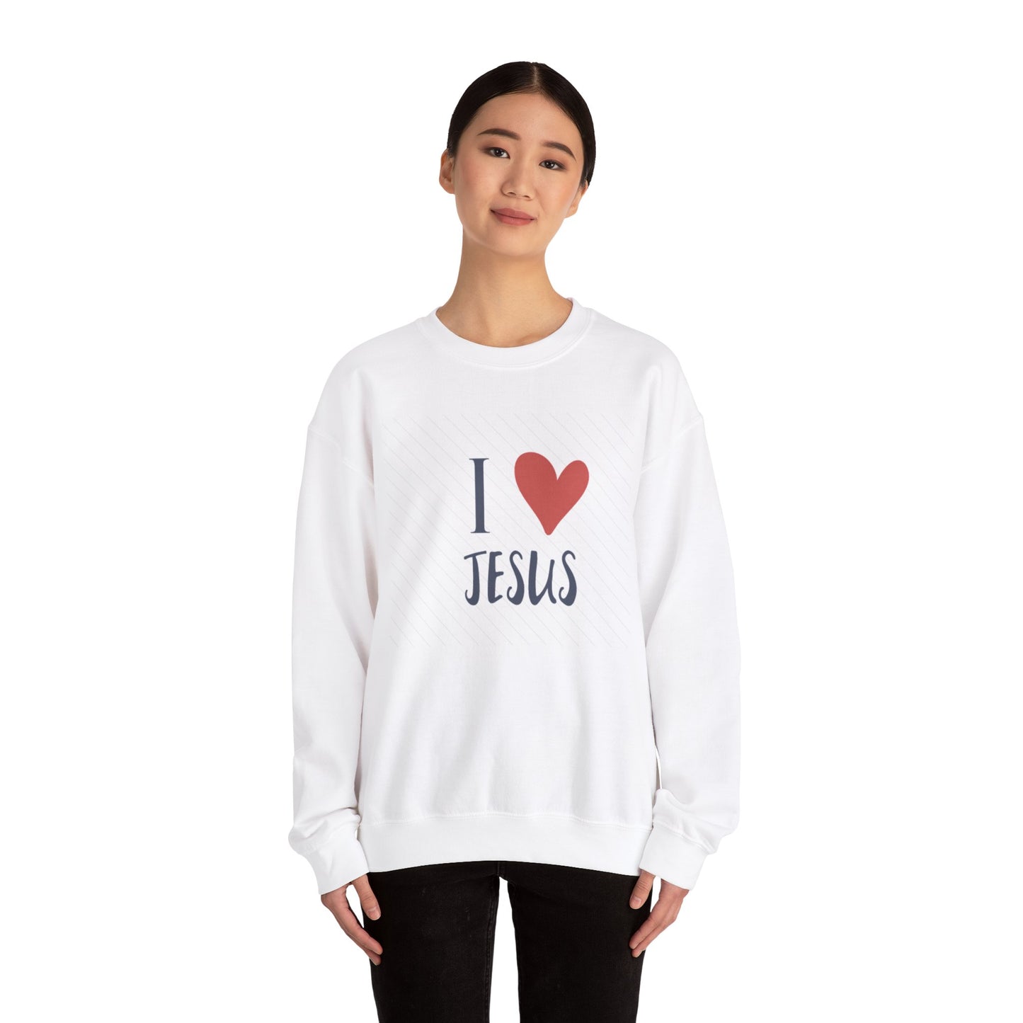 I Love Jesus Crewneck Sweatshirt - Unisex Christian Apparel