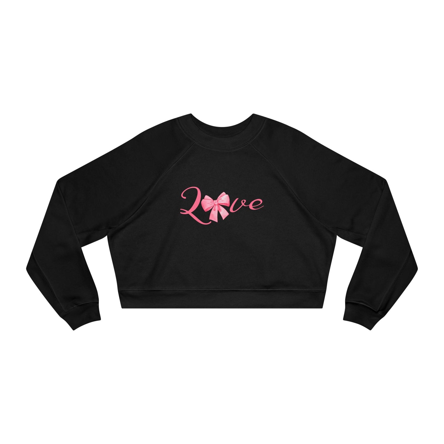 Cropped Fleece Pullover - 'Love' Design for Women