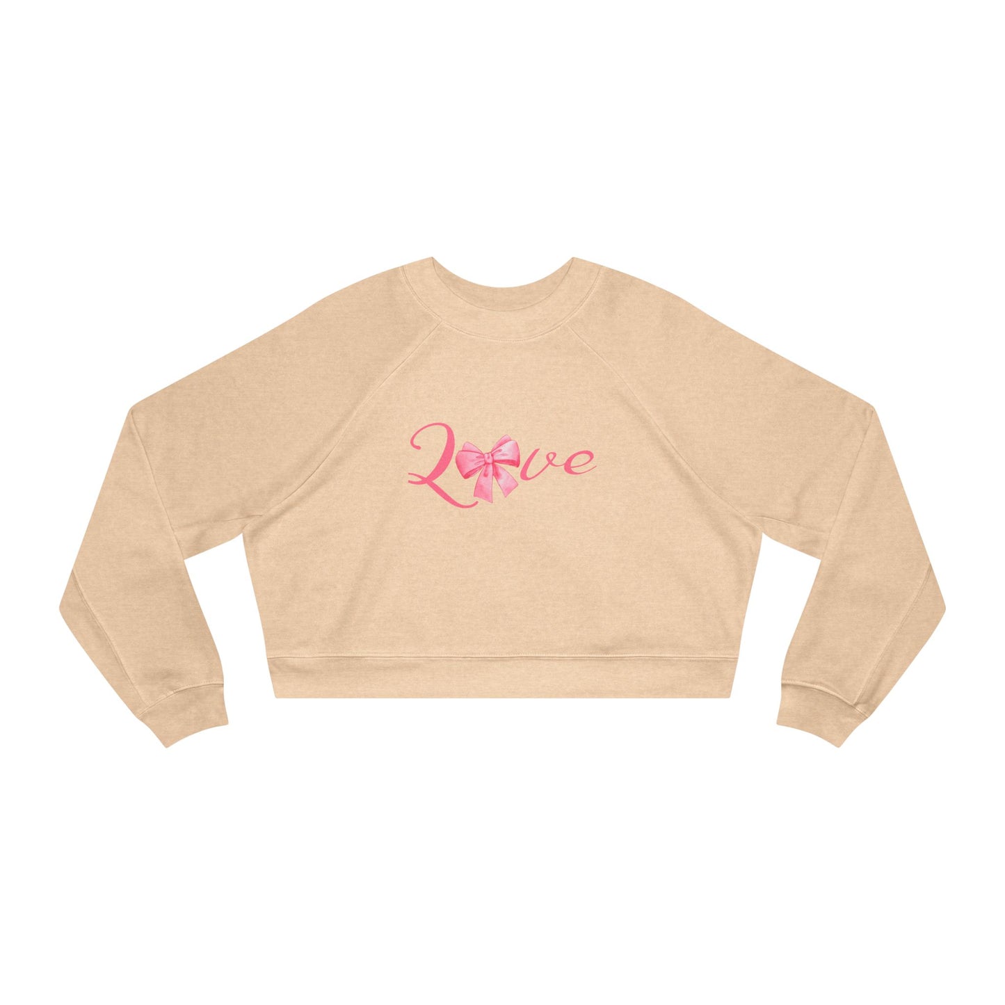 Cropped Fleece Pullover - 'Love' Design for Women