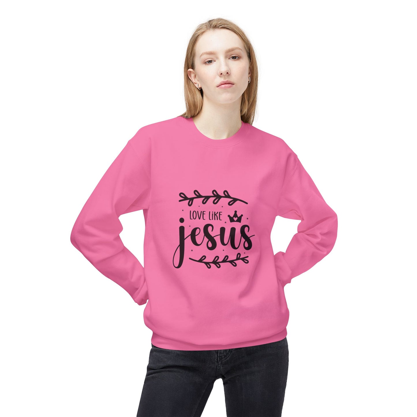 Inspirational Jesus Fleece Sweatshirt - 'Love Like Jesus' & 'I'm a Child of God'