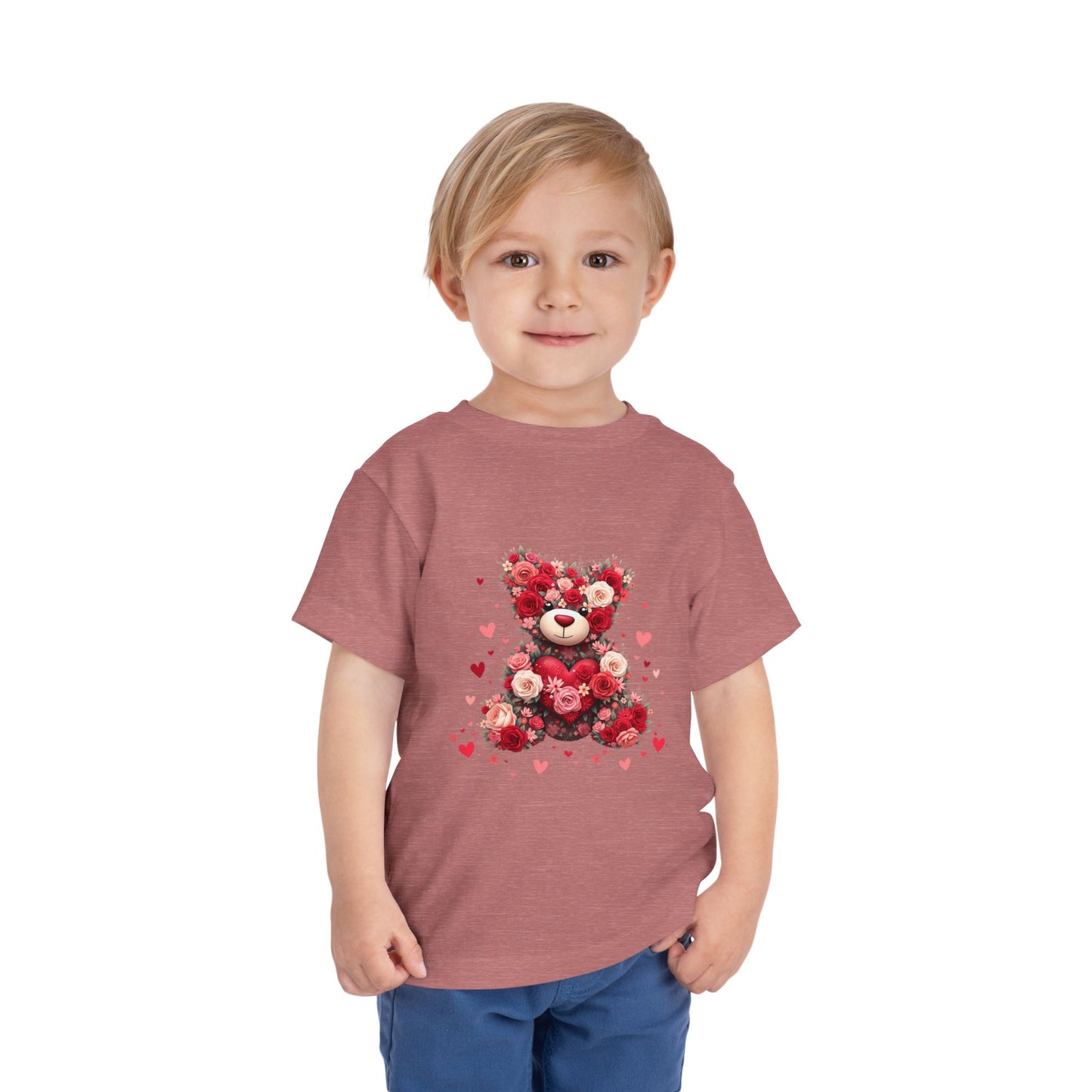 Floral Teddy Bear Toddler Tee - Cute & Comfortable Kids Shirt