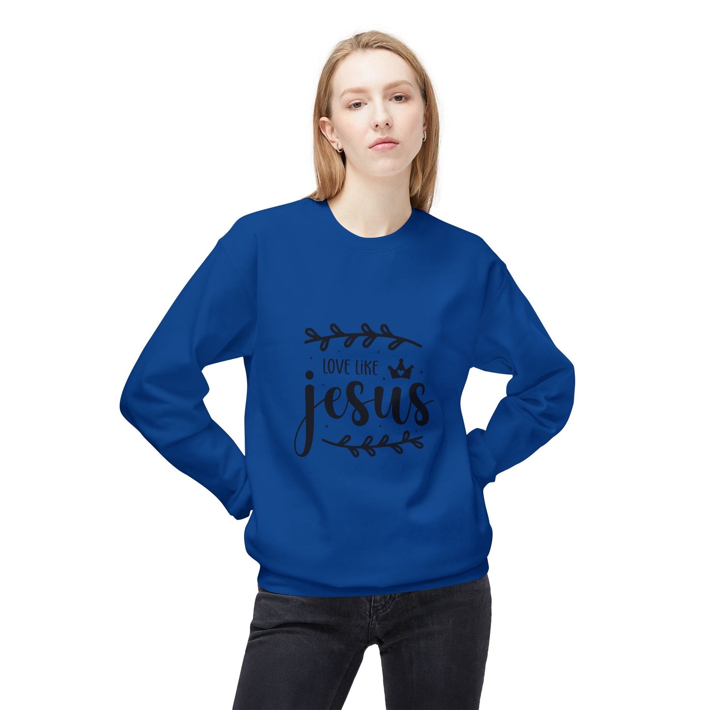 Inspirational Jesus Fleece Sweatshirt - 'Love Like Jesus' & 'I'm a Child of God'