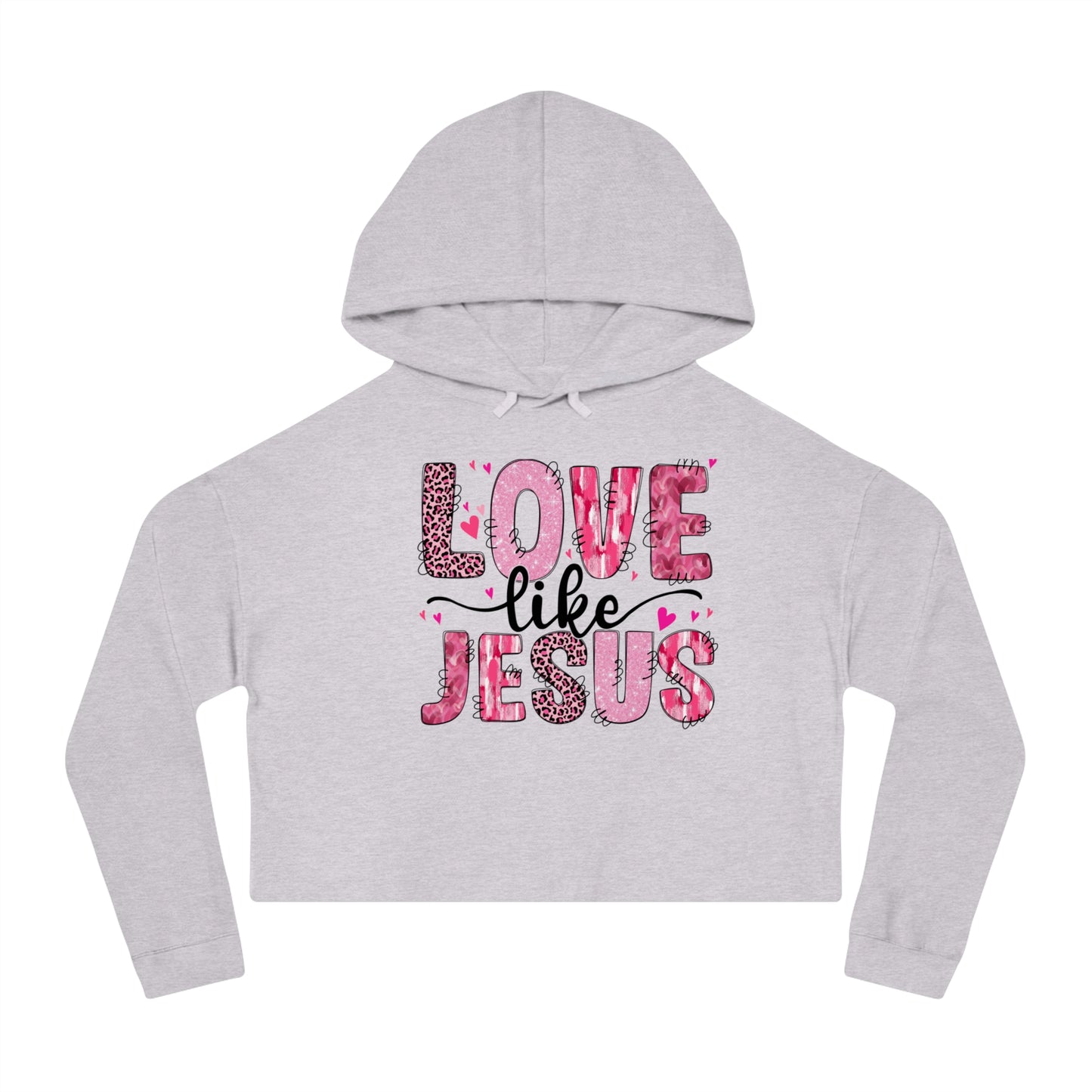 Valentine's Day Cropped Hoodie Sweatshirt