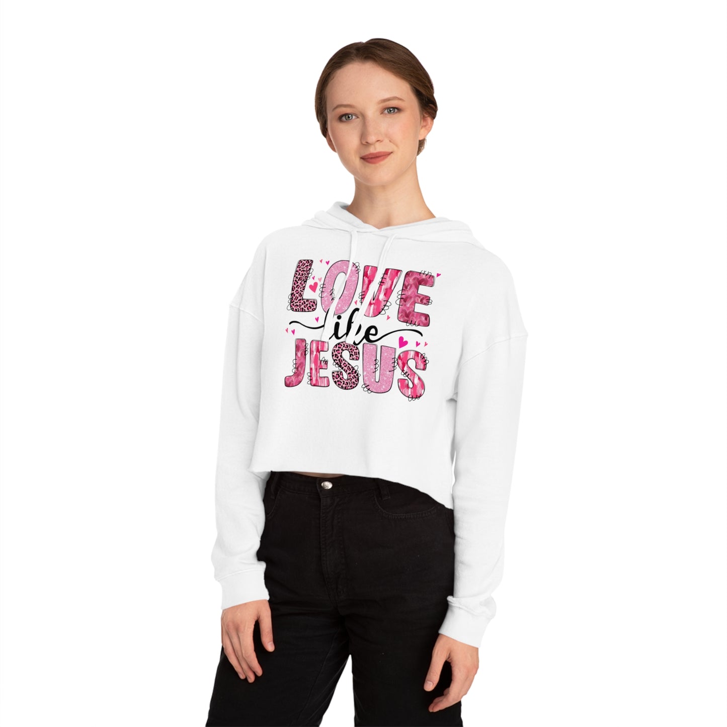 Valentine's Day Cropped Hoodie Sweatshirt