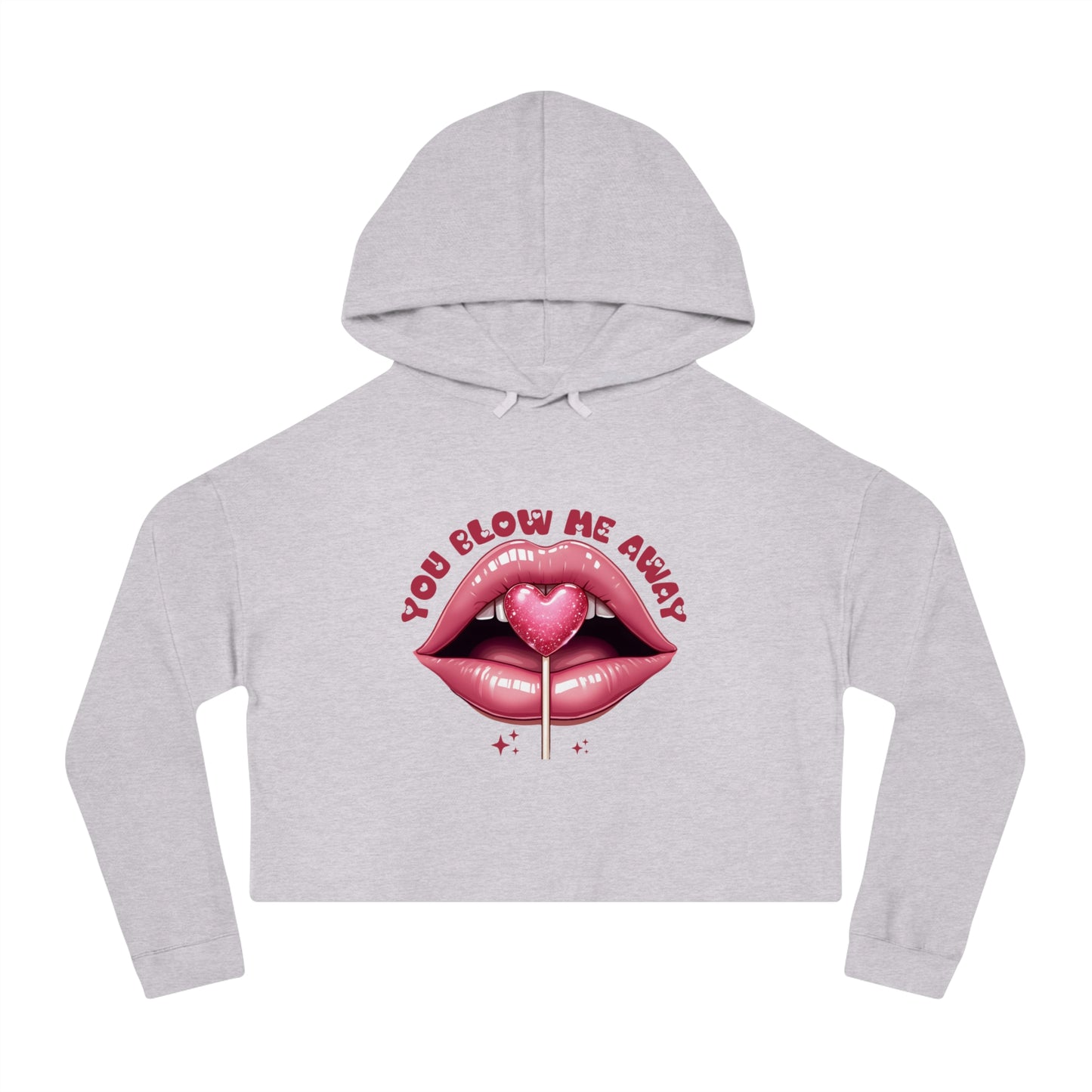 Valentine's Day Women's Cropped Hooded Sweatshirt - Generate a Good Valentine Day Description for Item