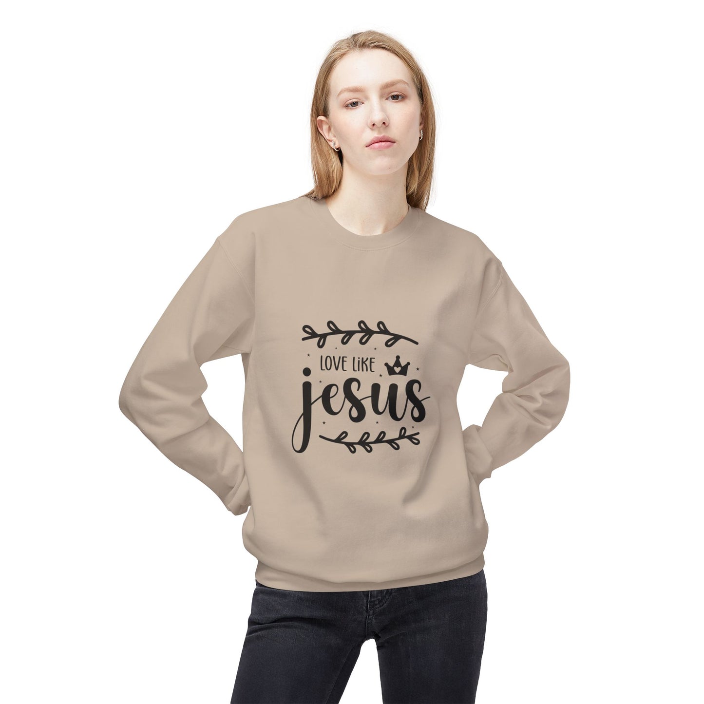 Inspirational Jesus Fleece Sweatshirt - 'Love Like Jesus' & 'I'm a Child of God'