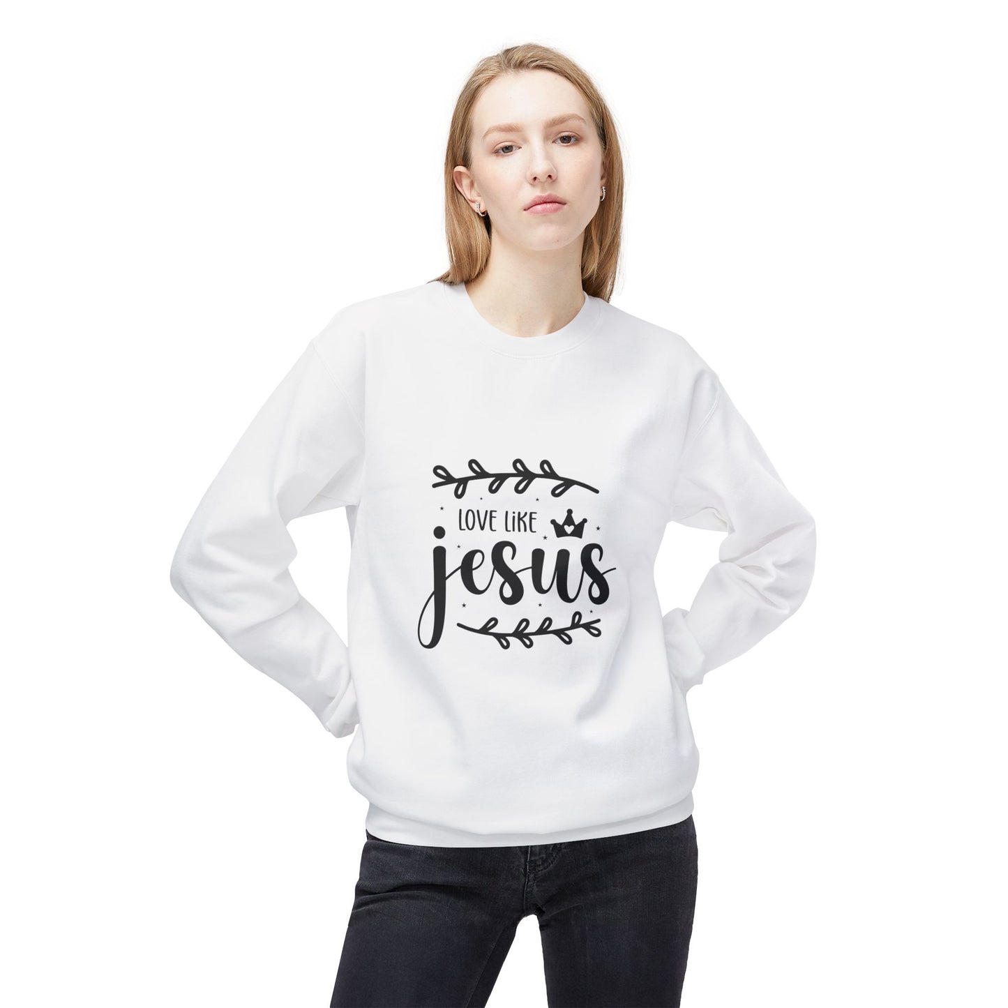 Inspirational Jesus Fleece Sweatshirt - 'Love Like Jesus' & 'I'm a Child of God'