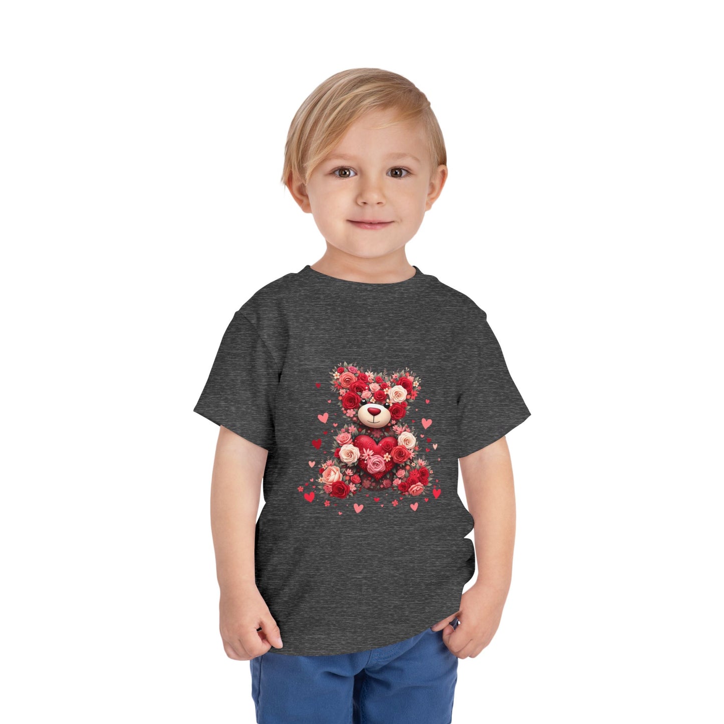 Floral Teddy Bear Toddler Tee - Cute & Comfortable Kids Shirt