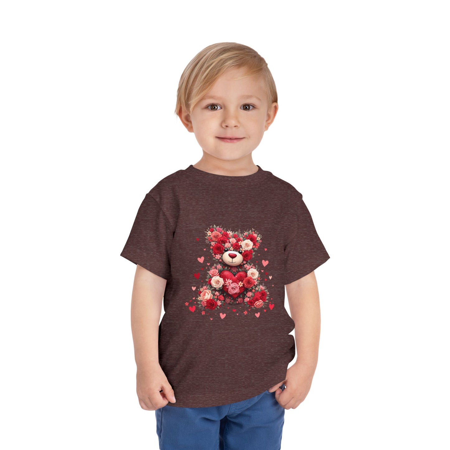 Floral Teddy Bear Toddler Tee - Cute & Comfortable Kids Shirt