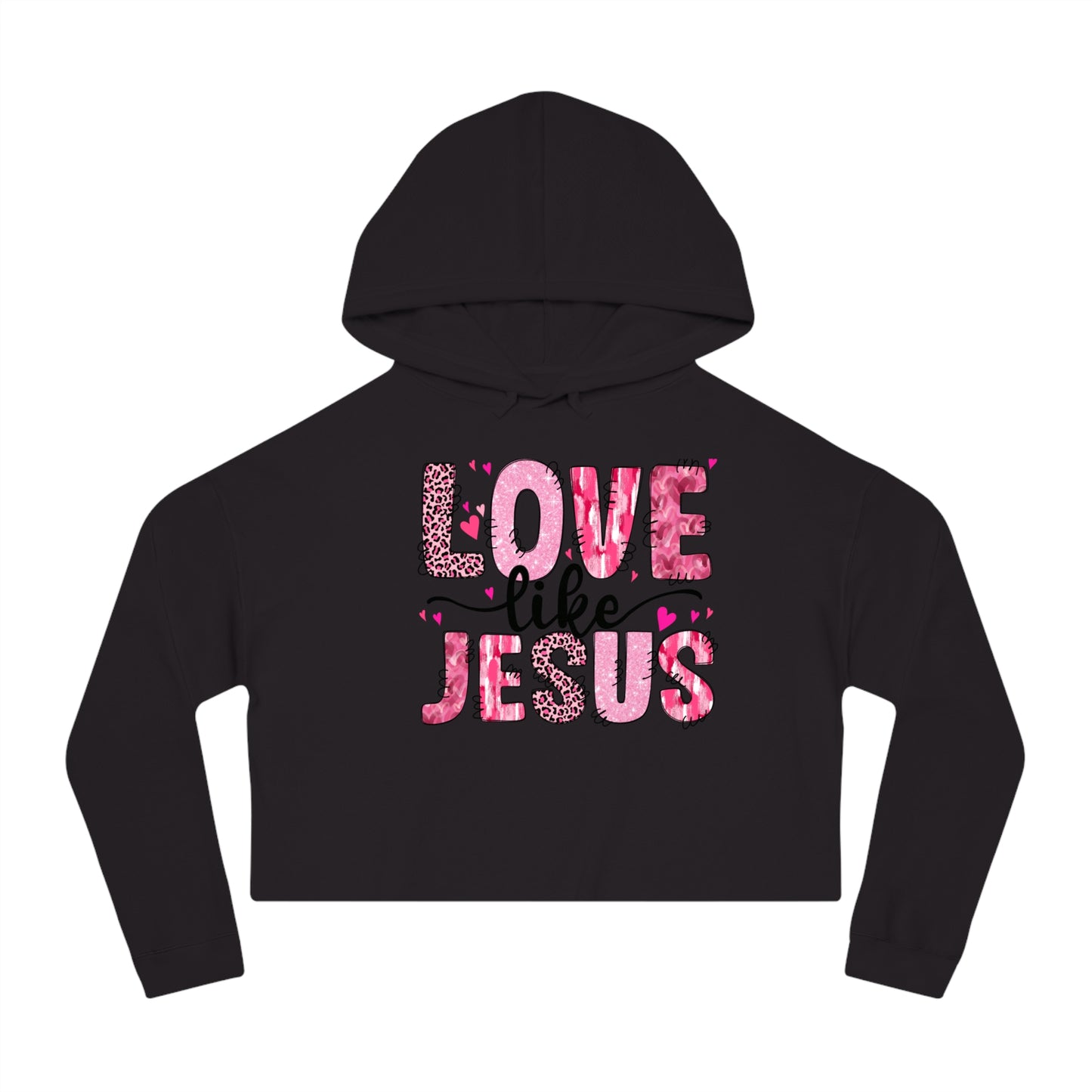 Valentine's Day Cropped Hoodie Sweatshirt