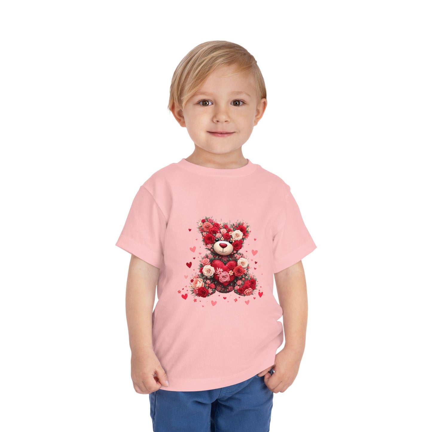 Floral Teddy Bear Toddler Tee - Cute & Comfortable Kids Shirt