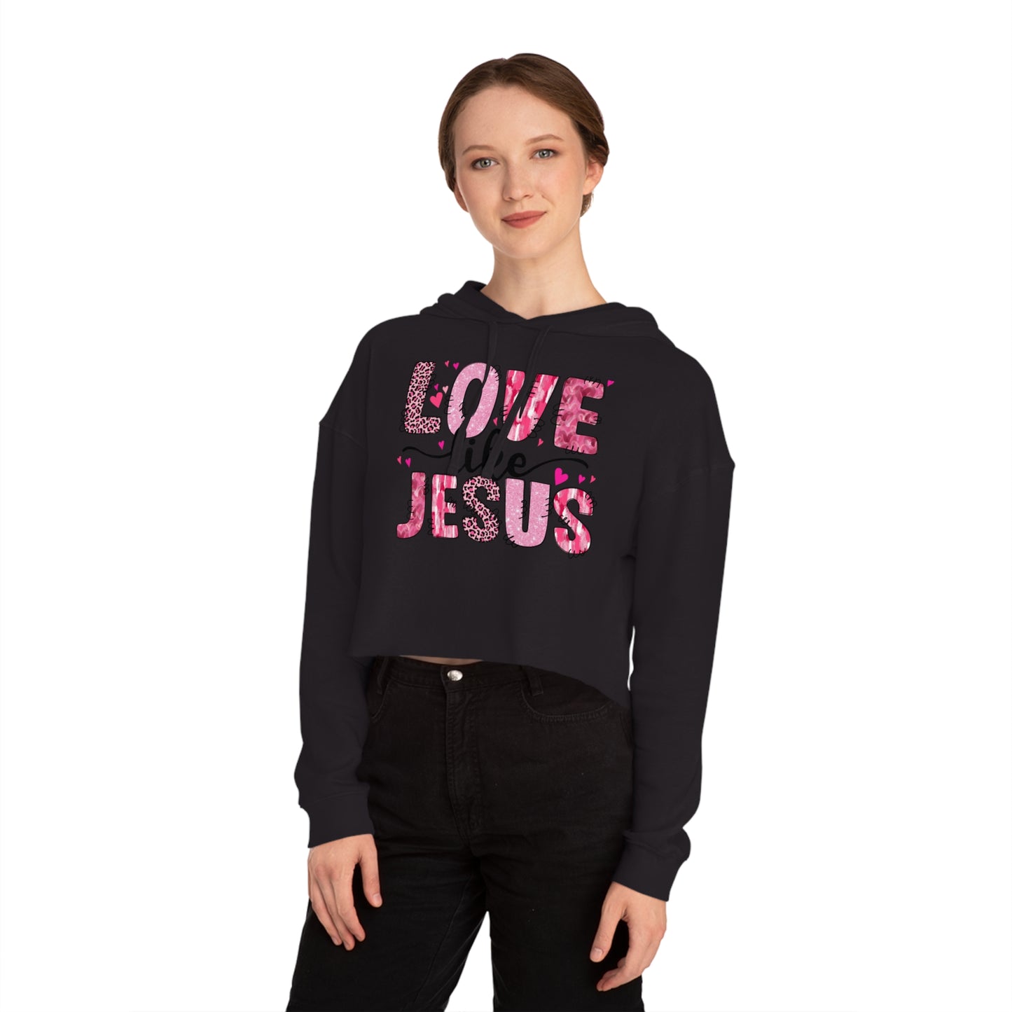 Valentine's Day Cropped Hoodie Sweatshirt