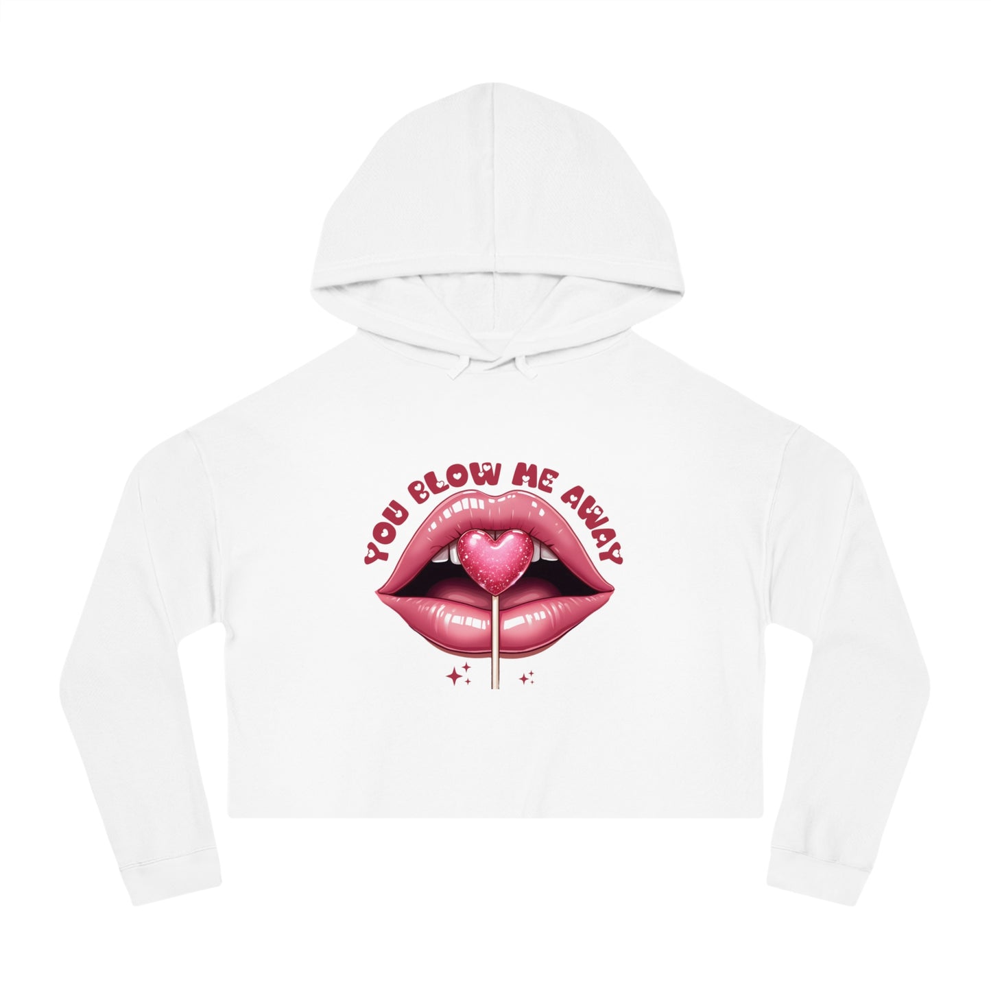 Valentine's Day Women's Cropped Hooded Sweatshirt - Generate a Good Valentine Day Description for Item