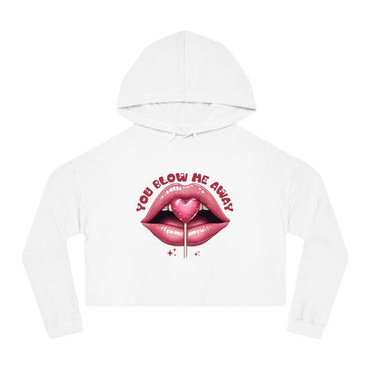 Valentine's Day Women's Cropped Hooded Sweatshirt - Generate a Good Valentine Day Description for Item