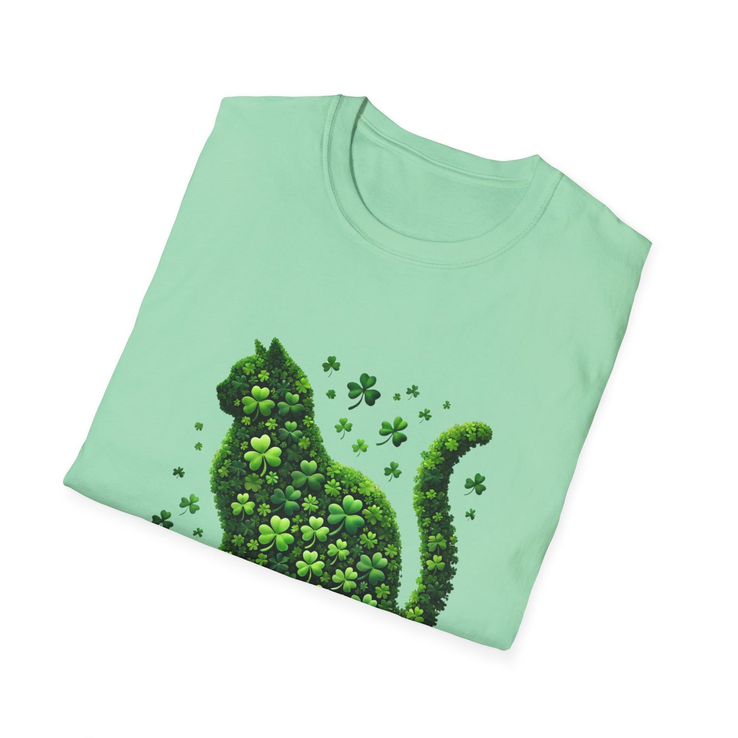 Cat-Themed St. Patrick's Day Unisex Softstyle T-Shirt