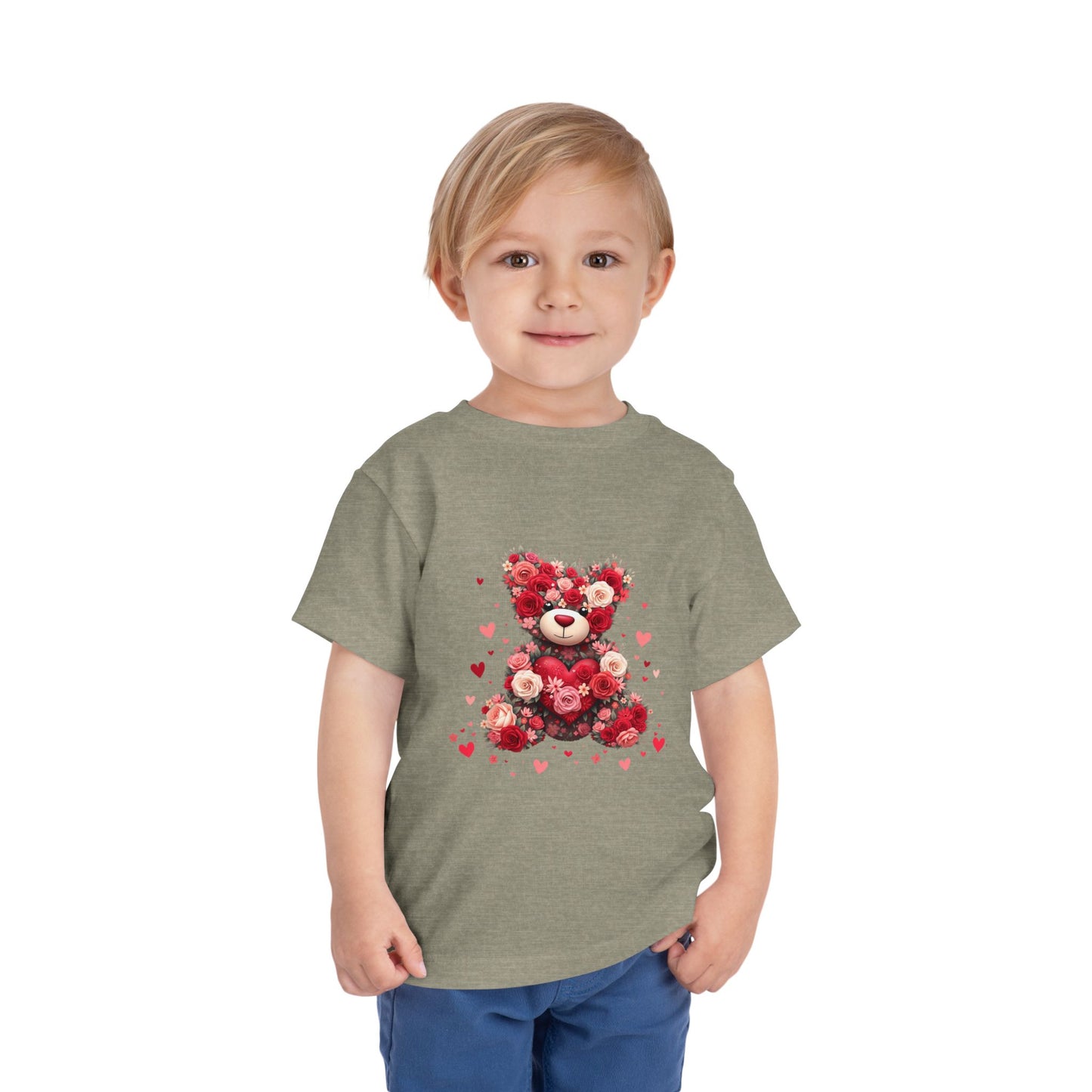 Floral Teddy Bear Toddler Tee - Cute & Comfortable Kids Shirt