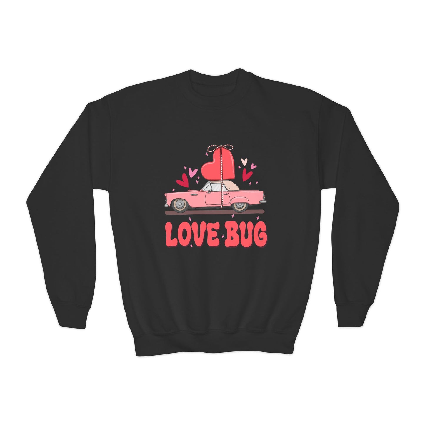 Youth Love Bug Crewneck Sweatshirt for Valentine's Day