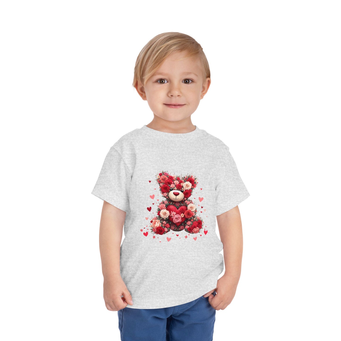 Floral Teddy Bear Toddler Tee - Cute & Comfortable Kids Shirt