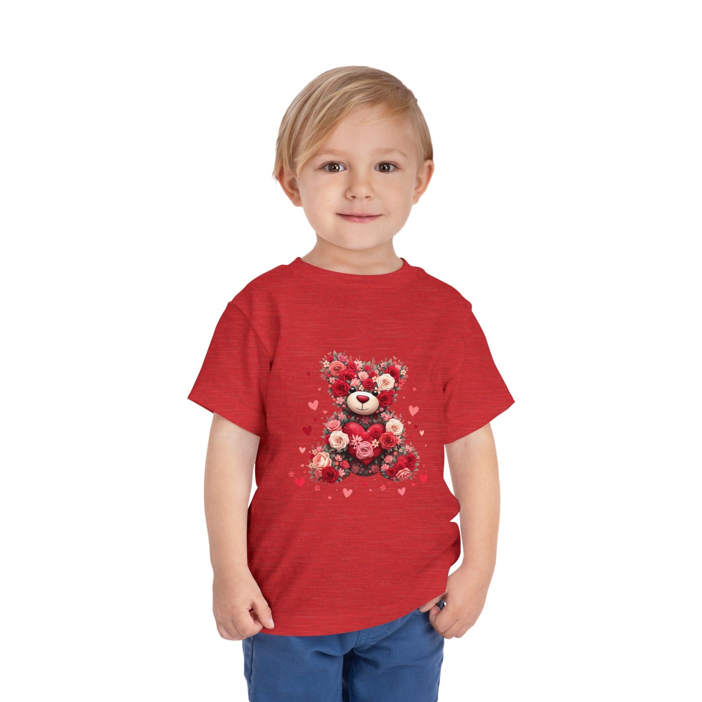 Floral Teddy Bear Toddler Tee - Cute & Comfortable Kids Shirt