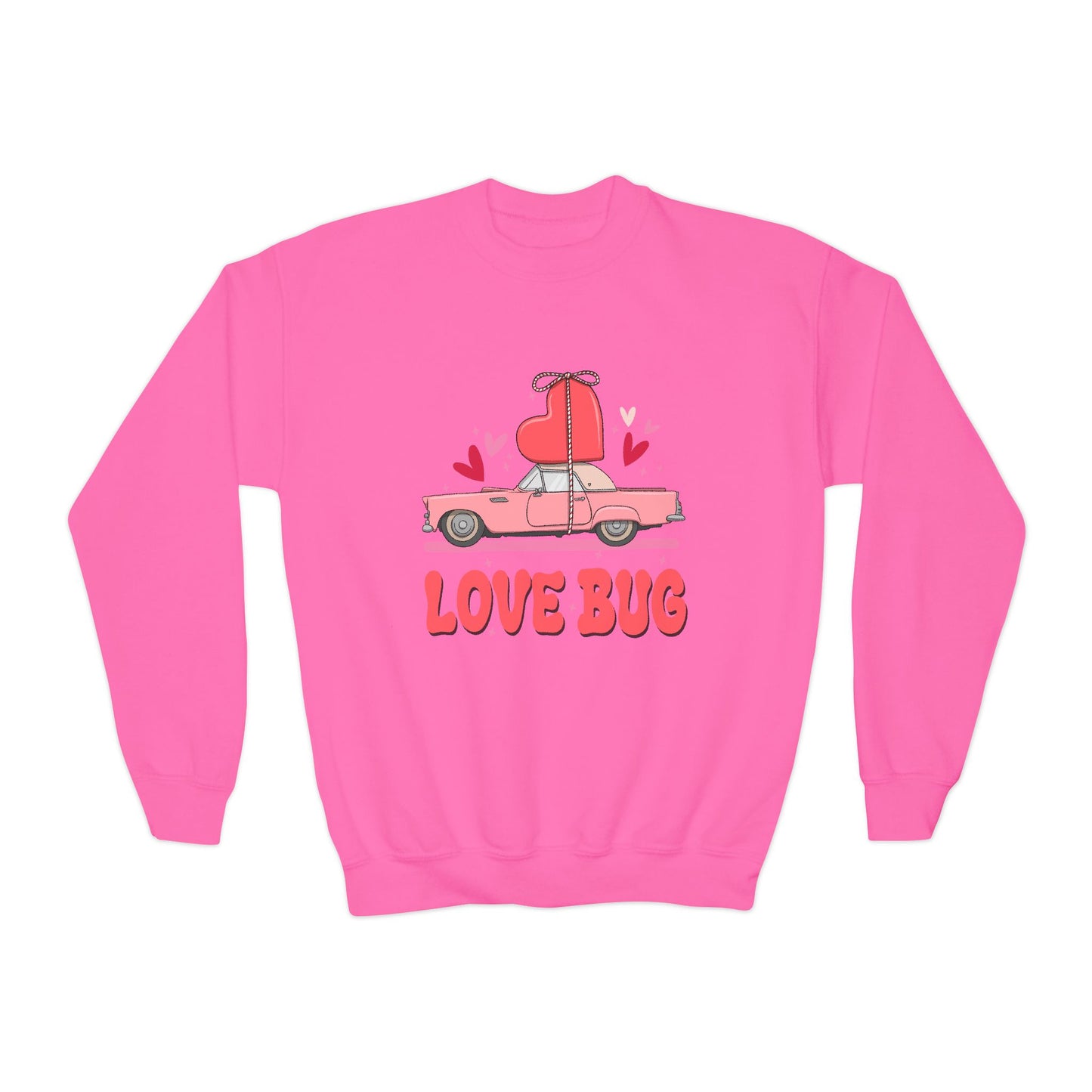 Youth Love Bug Crewneck Sweatshirt for Valentine's Day