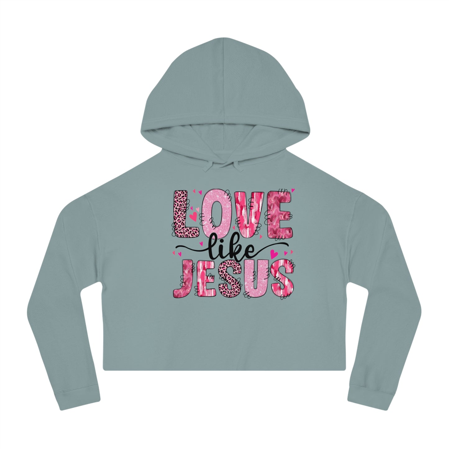 Valentine's Day Cropped Hoodie Sweatshirt