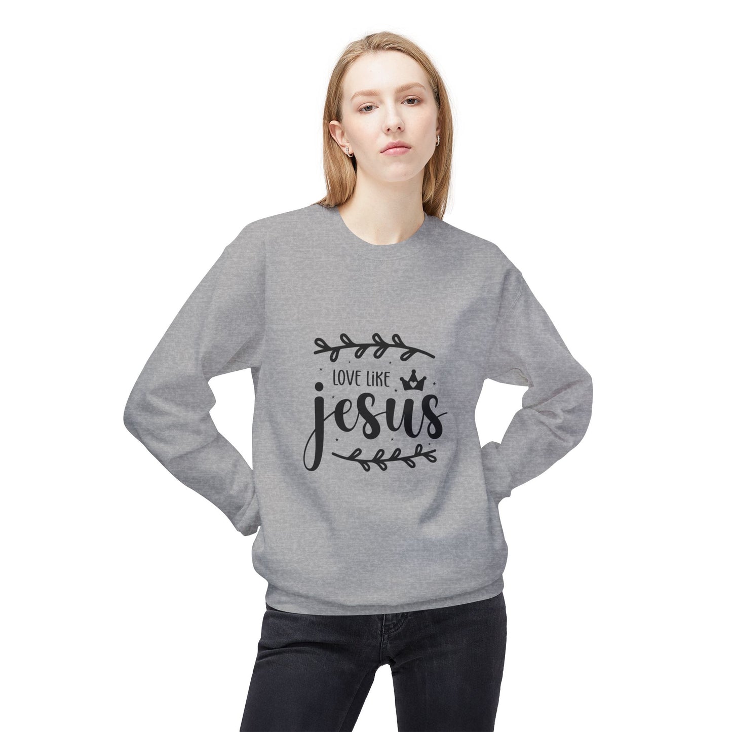 Inspirational Jesus Fleece Sweatshirt - 'Love Like Jesus' & 'I'm a Child of God'