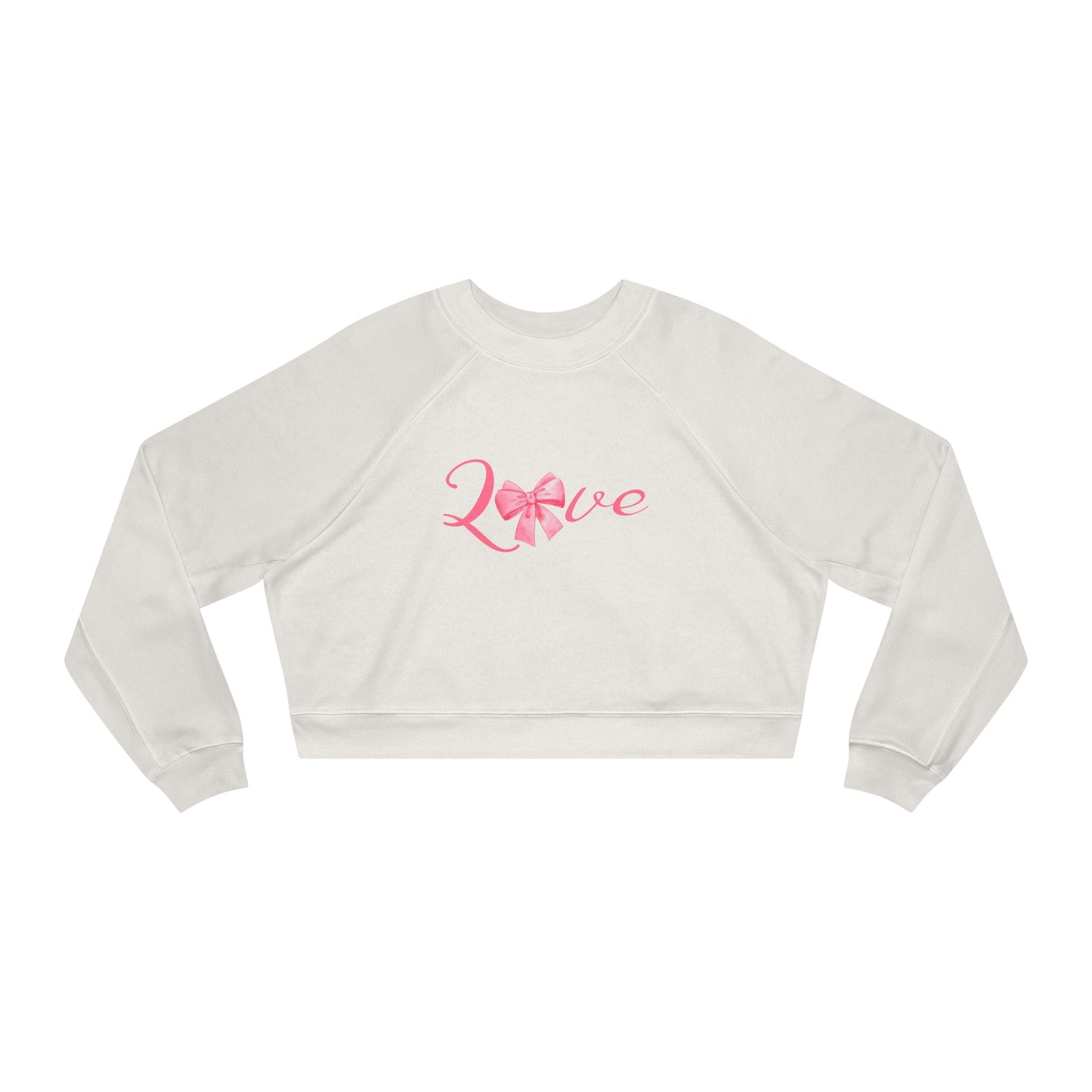 Cropped Fleece Pullover - 'Love' Design for Women