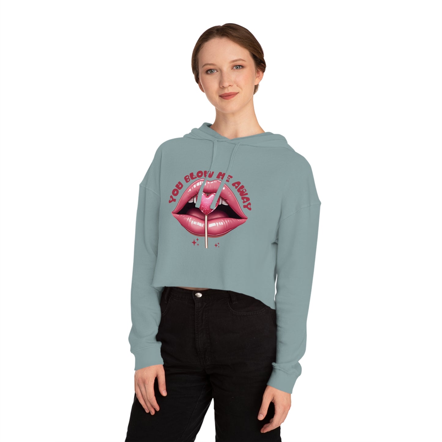 Valentine's Day Women's Cropped Hooded Sweatshirt - Generate a Good Valentine Day Description for Item