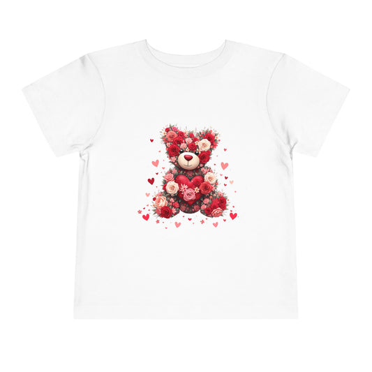 Floral Teddy Bear Toddler Tee - Cute & Comfortable Kids Shirt