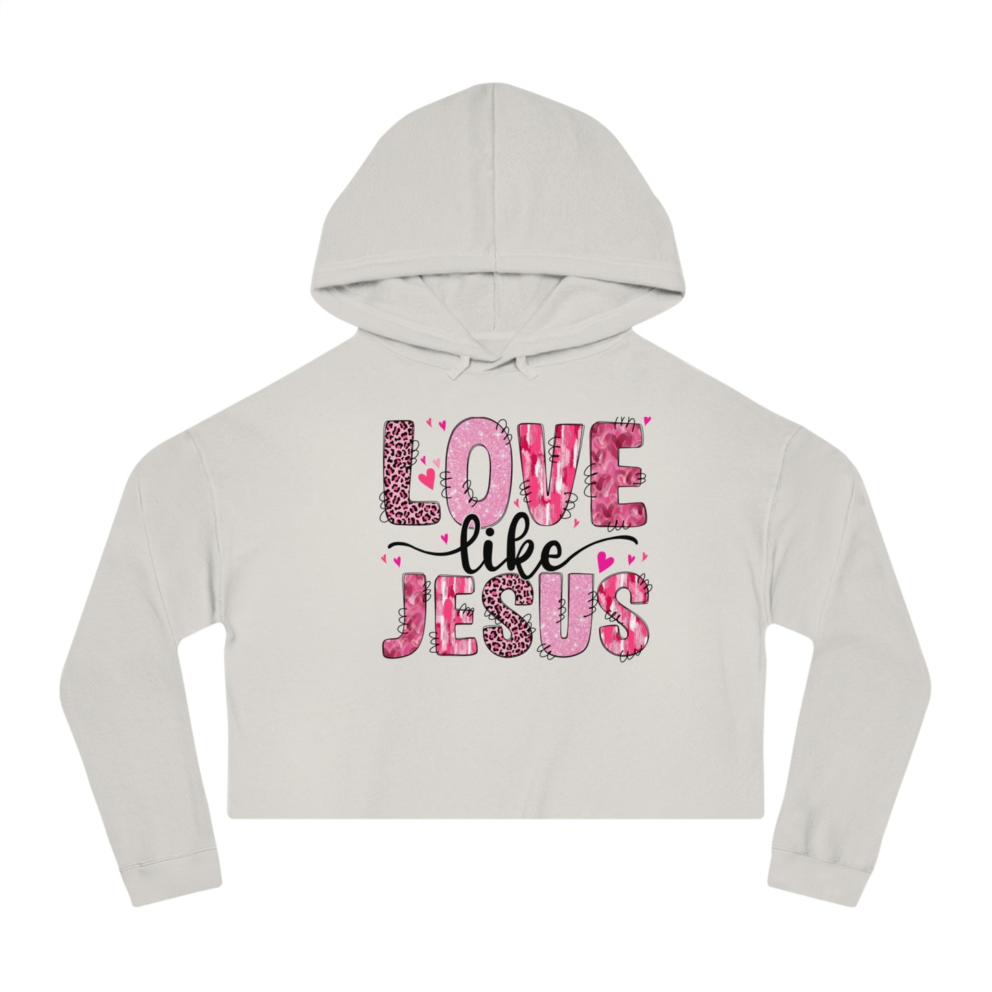 Valentine's Day Cropped Hoodie Sweatshirt