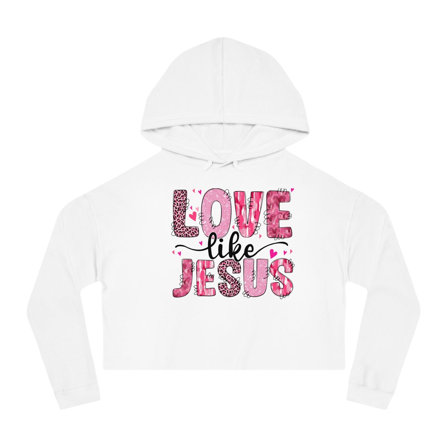 Valentine's Day Cropped Hoodie Sweatshirt