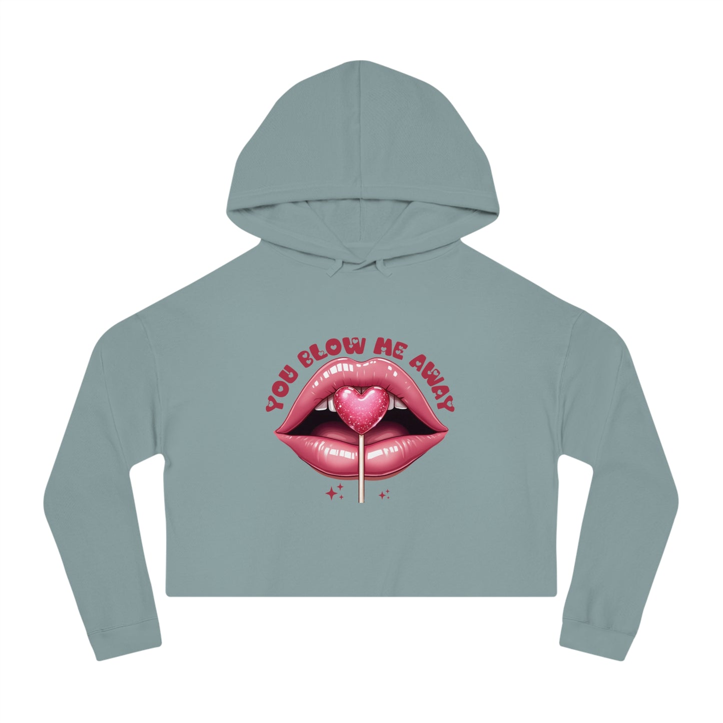 Valentine's Day Women's Cropped Hooded Sweatshirt - Generate a Good Valentine Day Description for Item