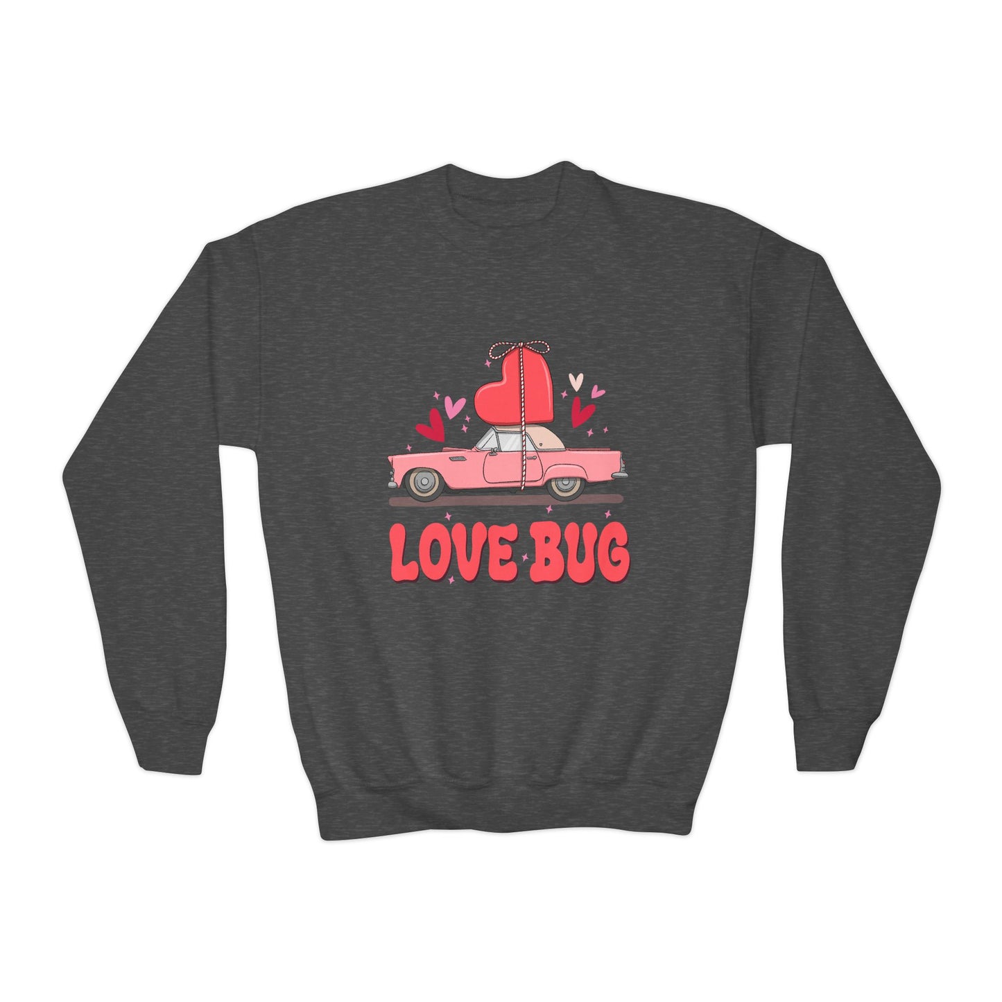 Youth Love Bug Crewneck Sweatshirt for Valentine's Day