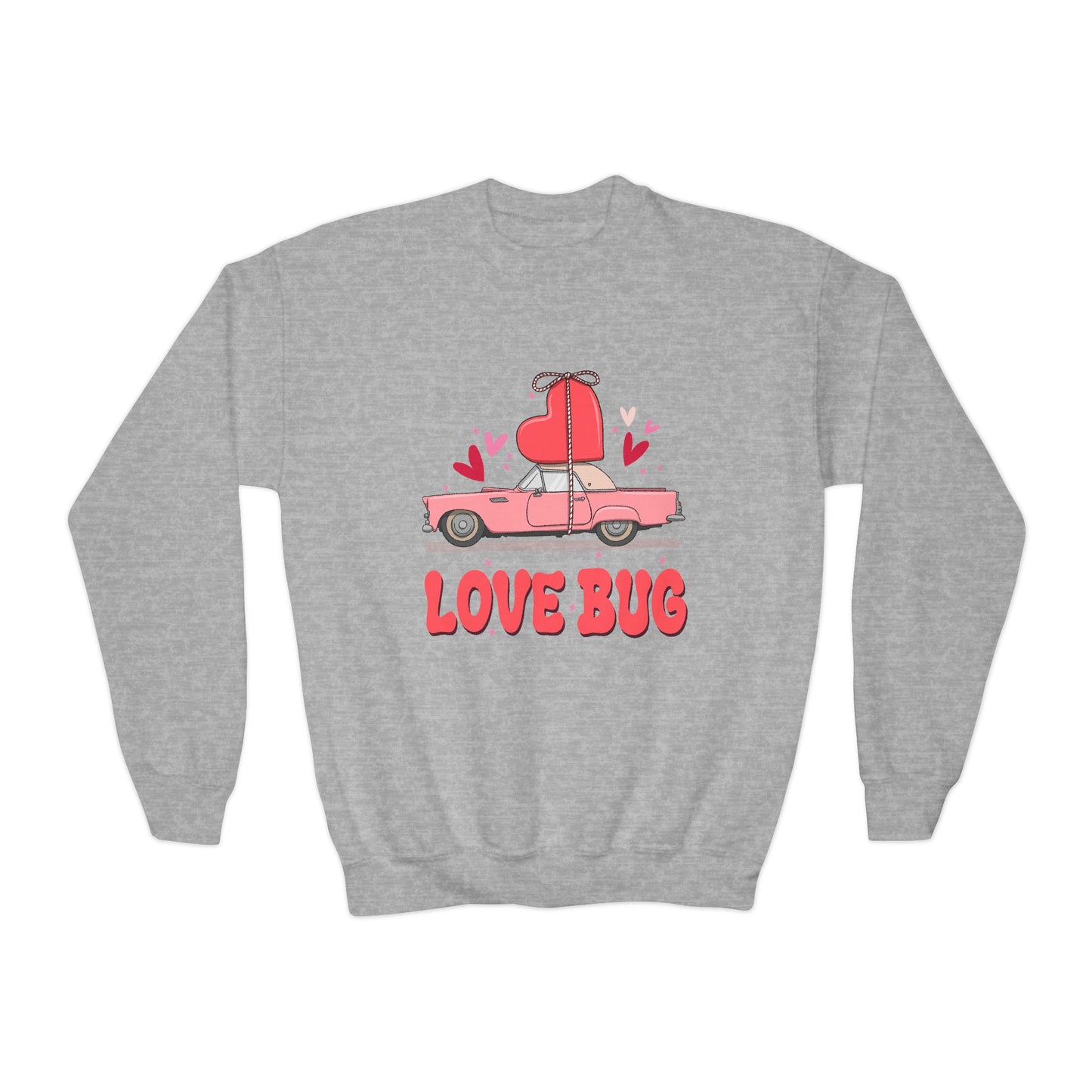 Youth Love Bug Crewneck Sweatshirt for Valentine's Day