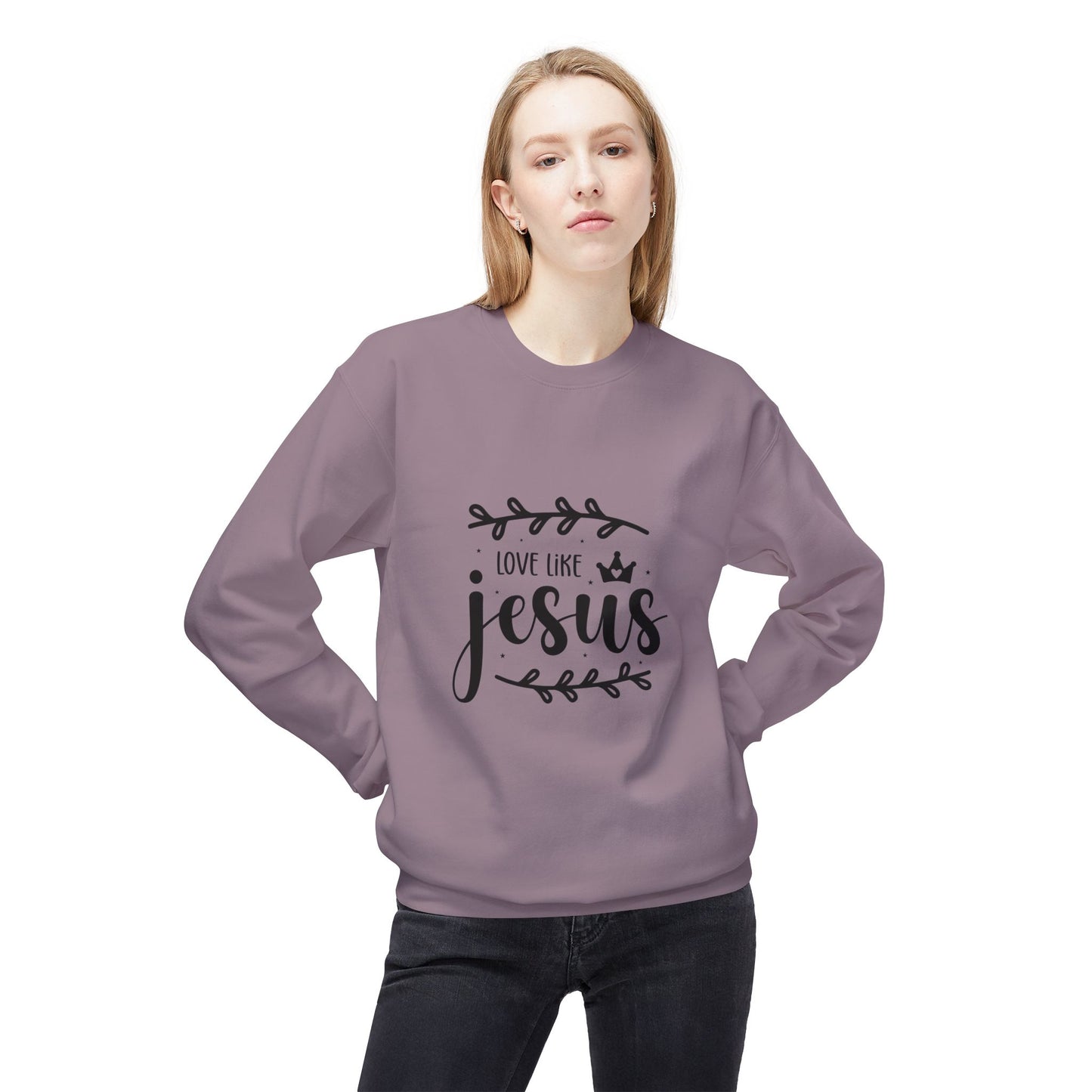 Inspirational Jesus Fleece Sweatshirt - 'Love Like Jesus' & 'I'm a Child of God'