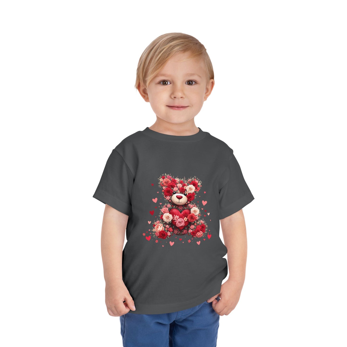 Floral Teddy Bear Toddler Tee - Cute & Comfortable Kids Shirt