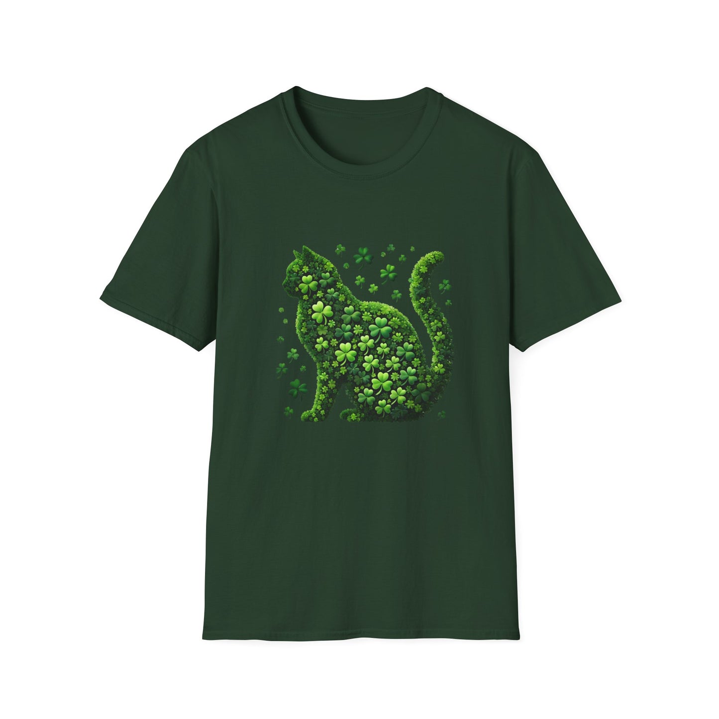 Cat-Themed St. Patrick's Day Unisex Softstyle T-Shirt