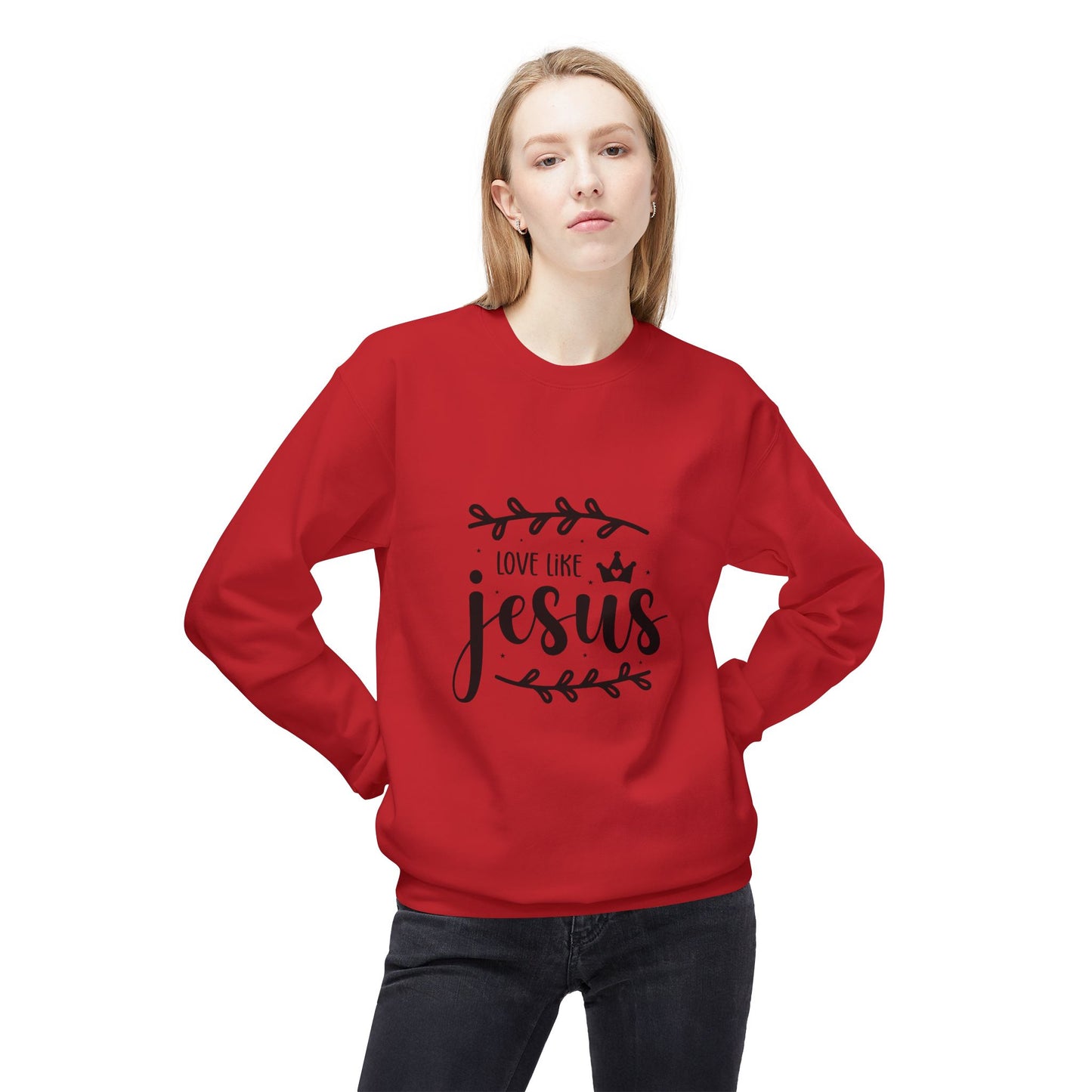 Inspirational Jesus Fleece Sweatshirt - 'Love Like Jesus' & 'I'm a Child of God'