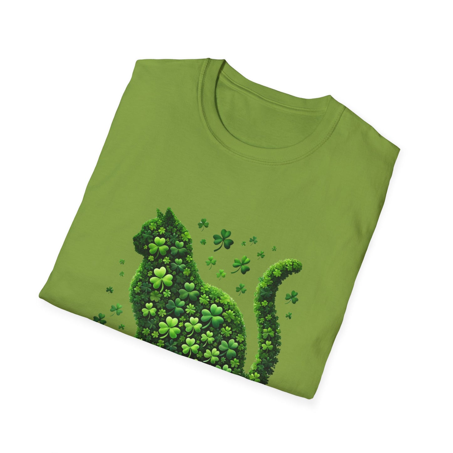 Cat-Themed St. Patrick's Day Unisex Softstyle T-Shirt