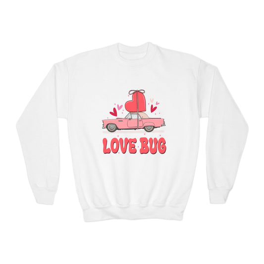 Youth Love Bug Crewneck Sweatshirt for Valentine's Day